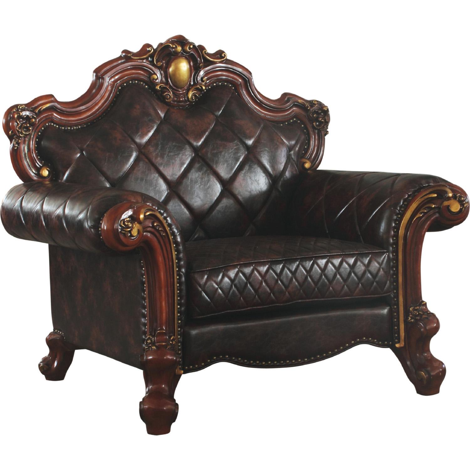 Classic, Traditional Arm Chair Picardy 58222 58222-Picardy in Oak, Cherry PU