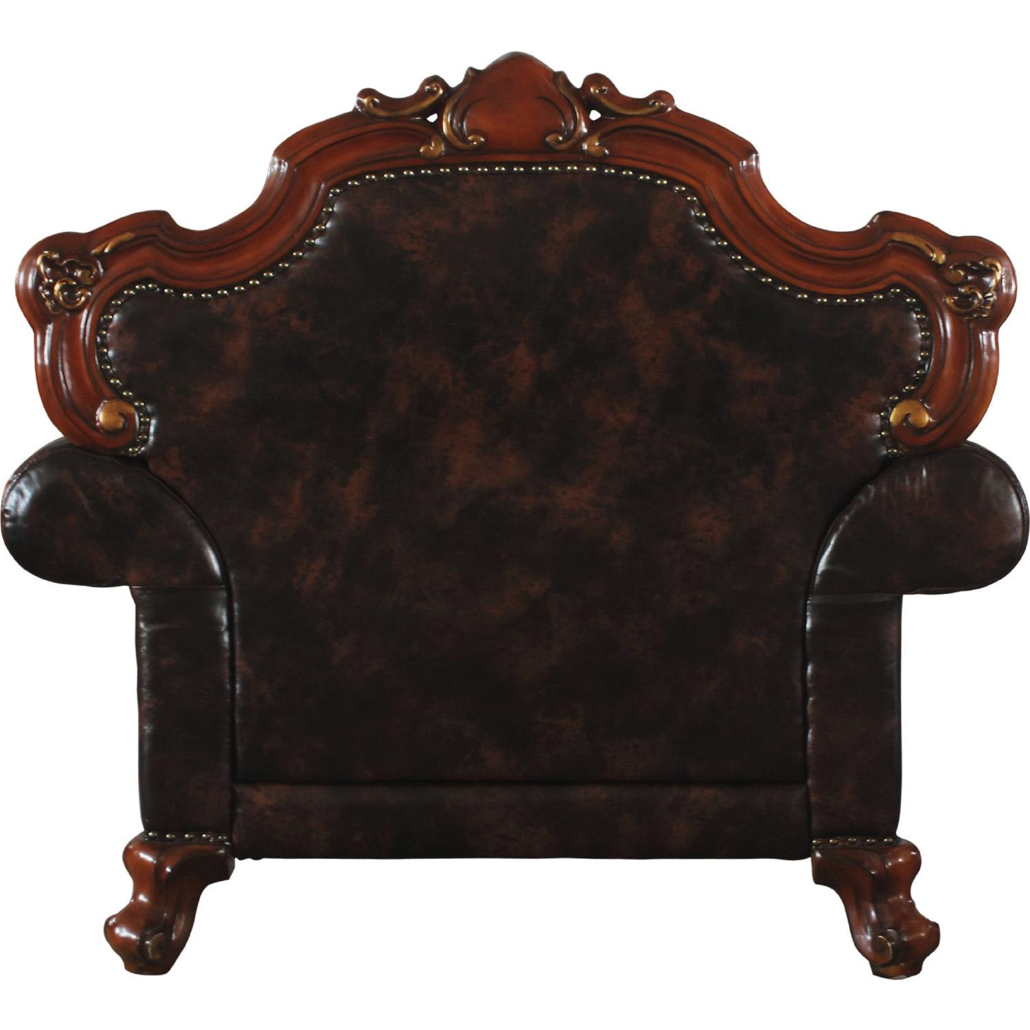 

    
 Photo  Vintage Cherry Oak & PU Oversized Sofa Set 4 Pcs Picardy 58220 ACME Traditional
