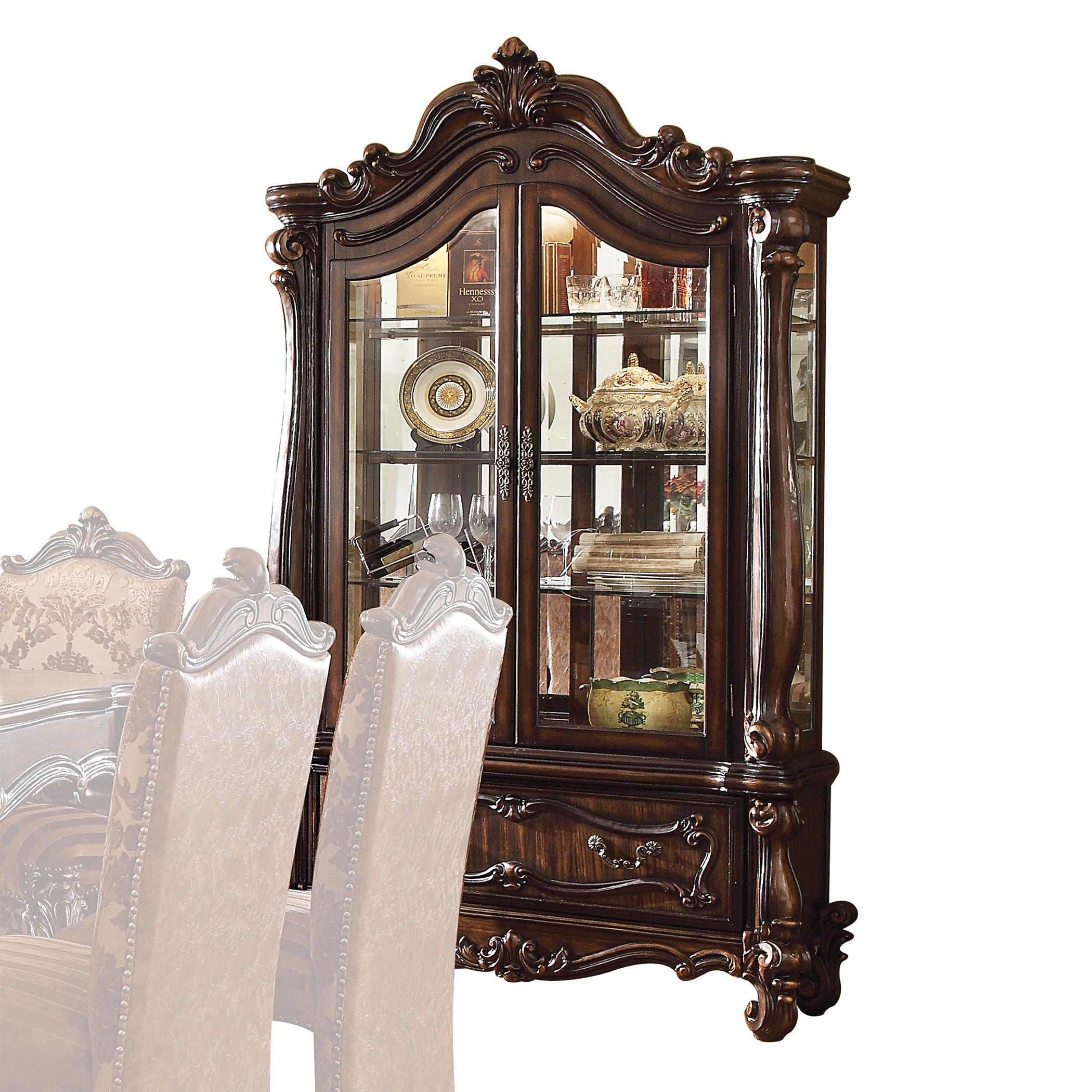 

    
Vintage Curio Cabinet Cherry Oak Versailles-61158 Carved Wood Acme Traditional
