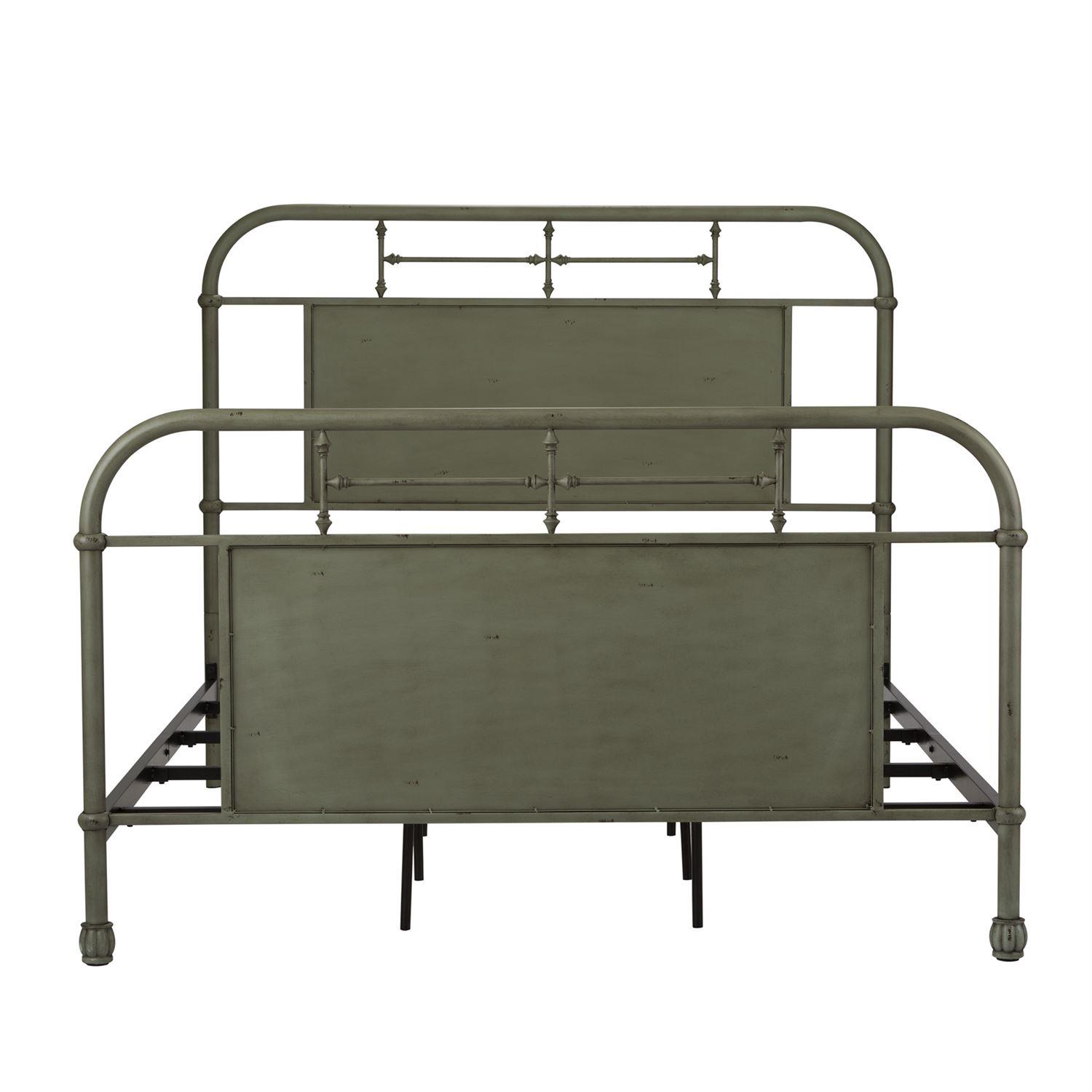 

    
Distressed Metal Finish Green King Metal Bed 179-BR15HFR-G Liberty Furniture
