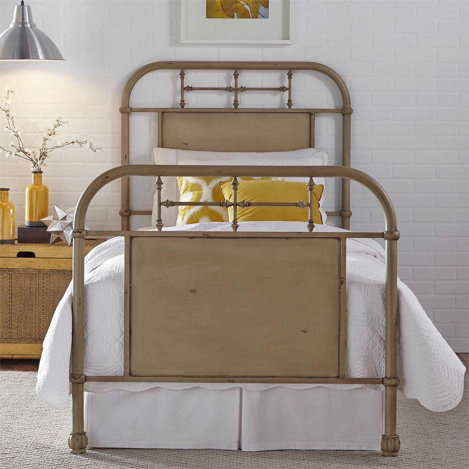 Vintage Panel Bed Vintage Series  (179-YBR) Metal Bed 179-BR11HFR-W in Cream Metal