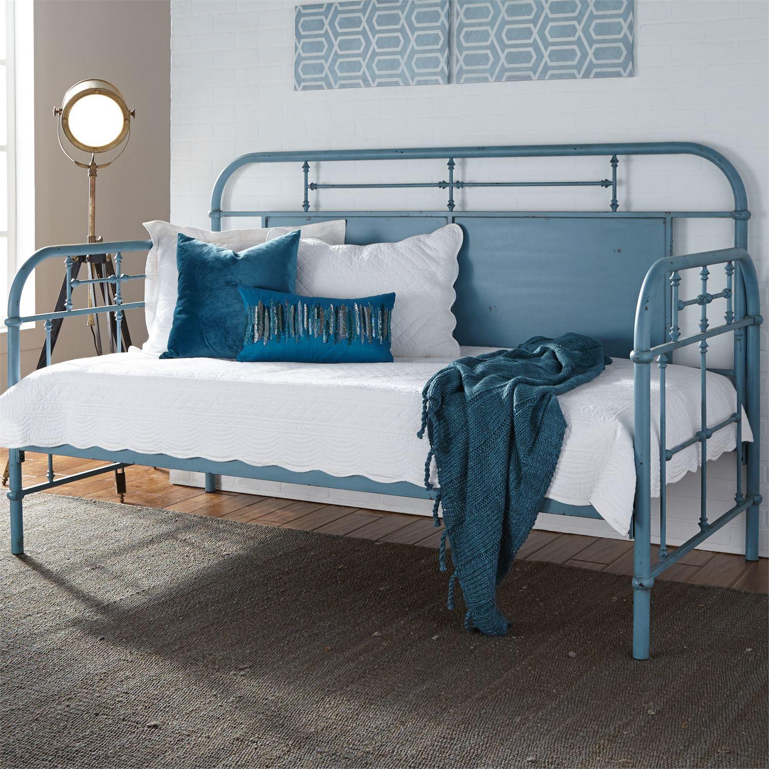

    
Distressed Metal Finish Blue Twin Daybed 179-BR11TB-BL Liberty Furniture
