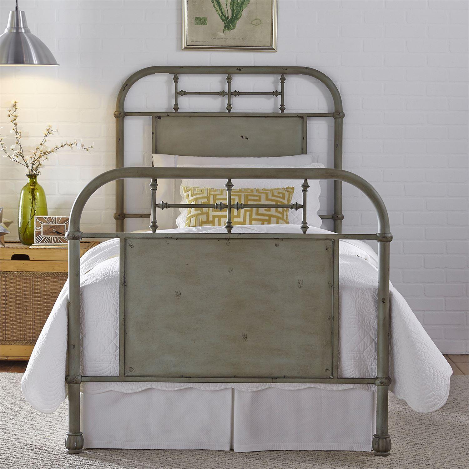 

    
Distressed Metal Finish Green Full Metal Bed 179-BR17HFR-G Liberty Furniture
