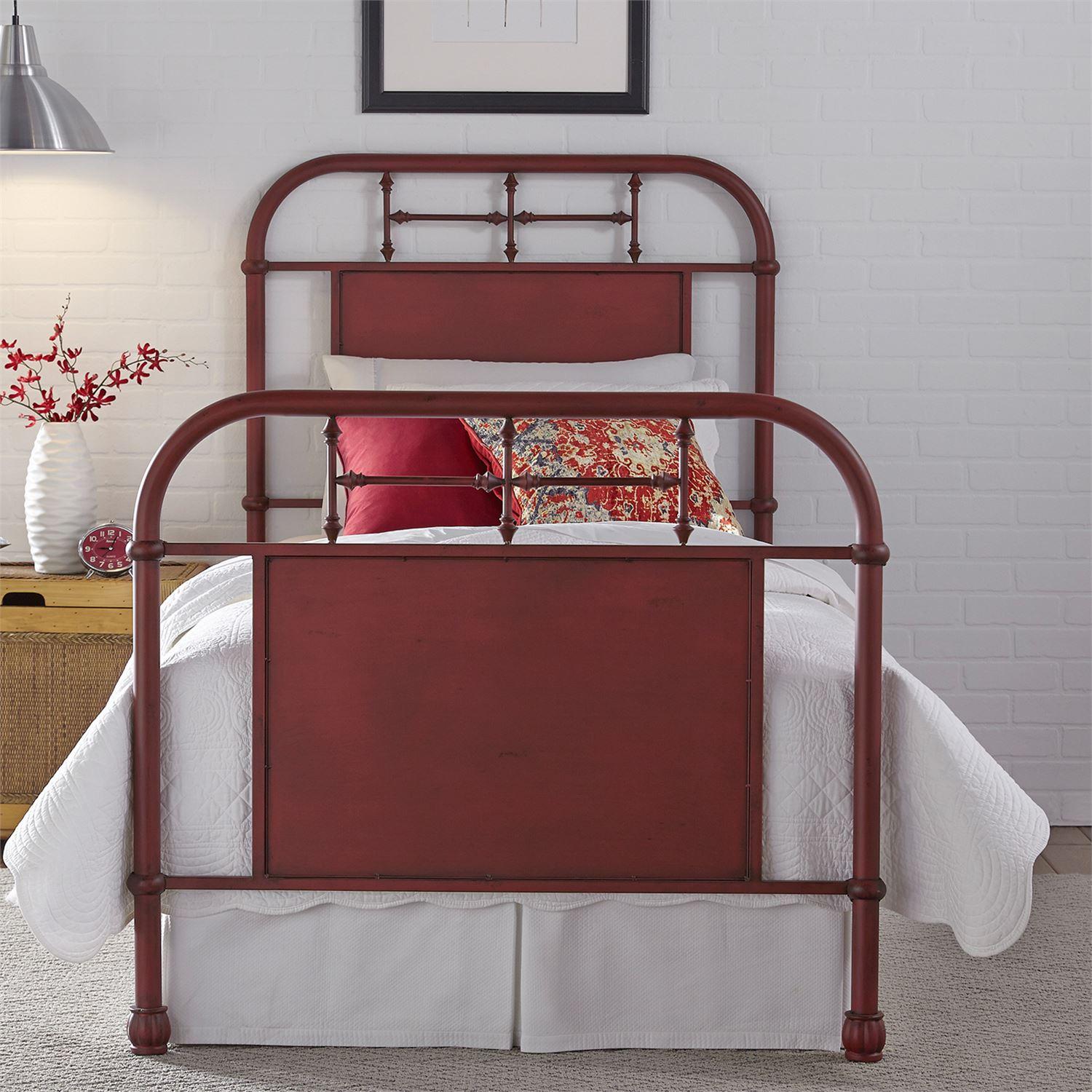 

    
Distressed Metal Finish Red Full Metal Bed 179-BR17HFR-R Liberty Furniture

