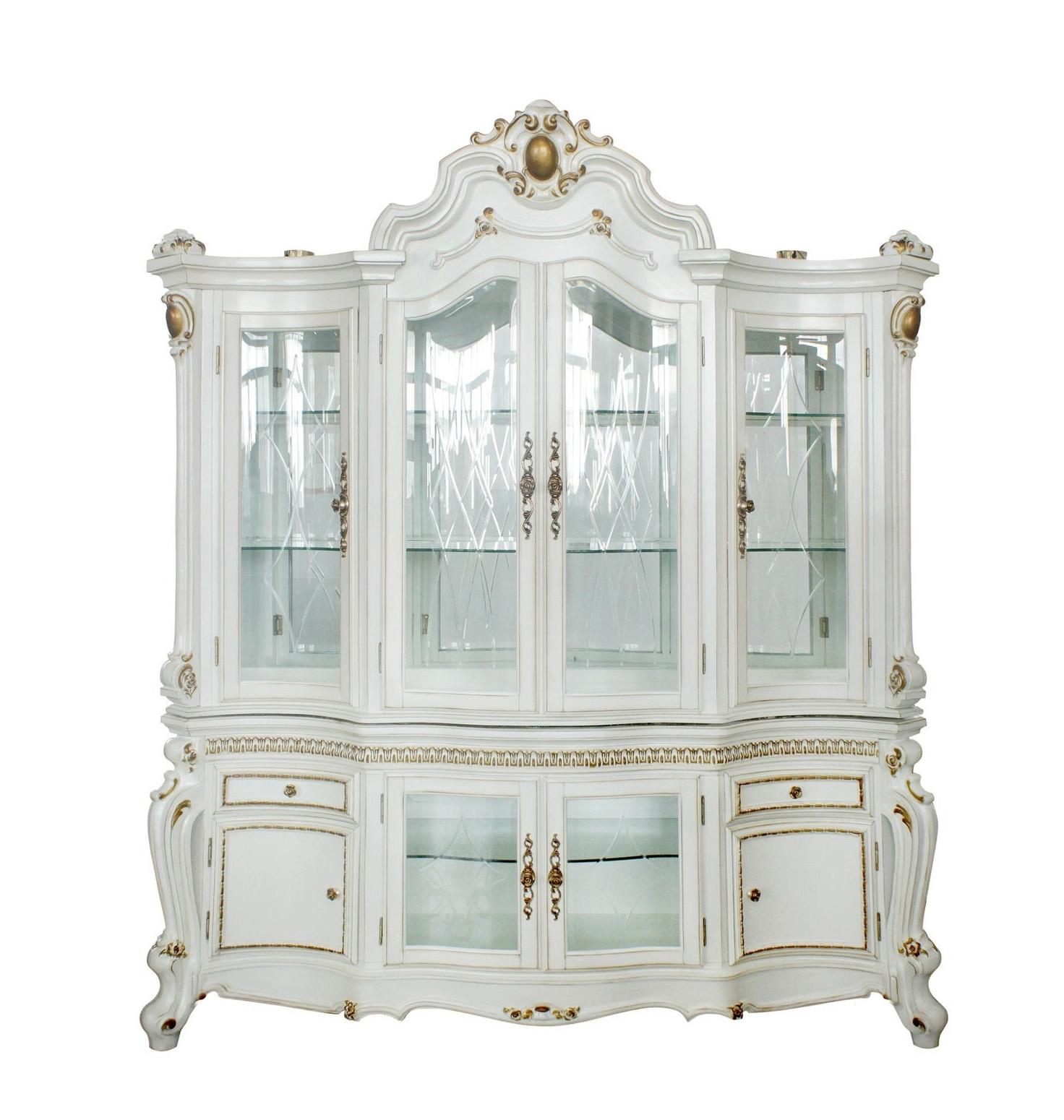 Traditional,  Vintage China Cabinet Picardy-63464 Picardy-63464 in White 
