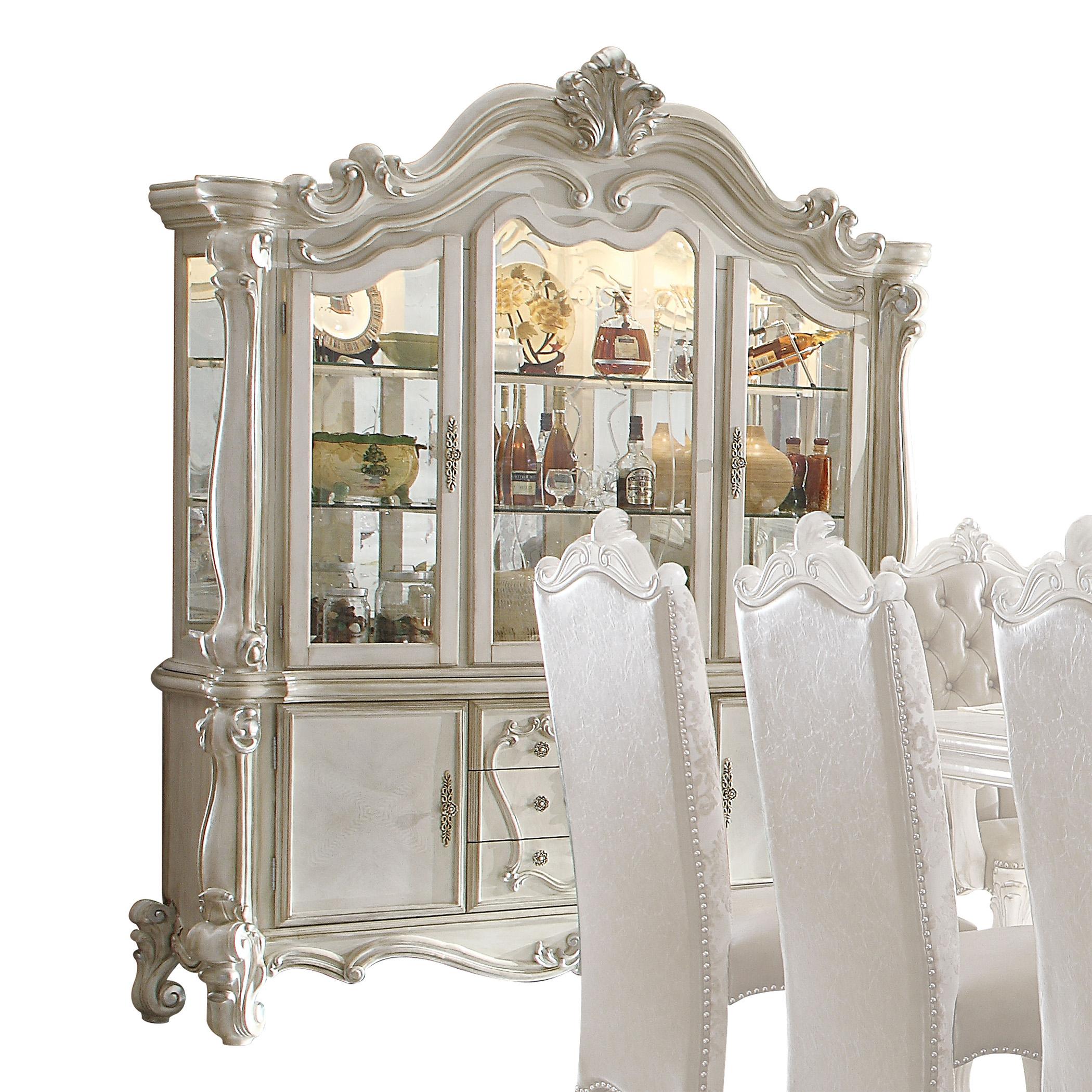 

    
Vintage Hutch & Buffet Bone White Versailles-61134 Carved Wood Acme Traditional
