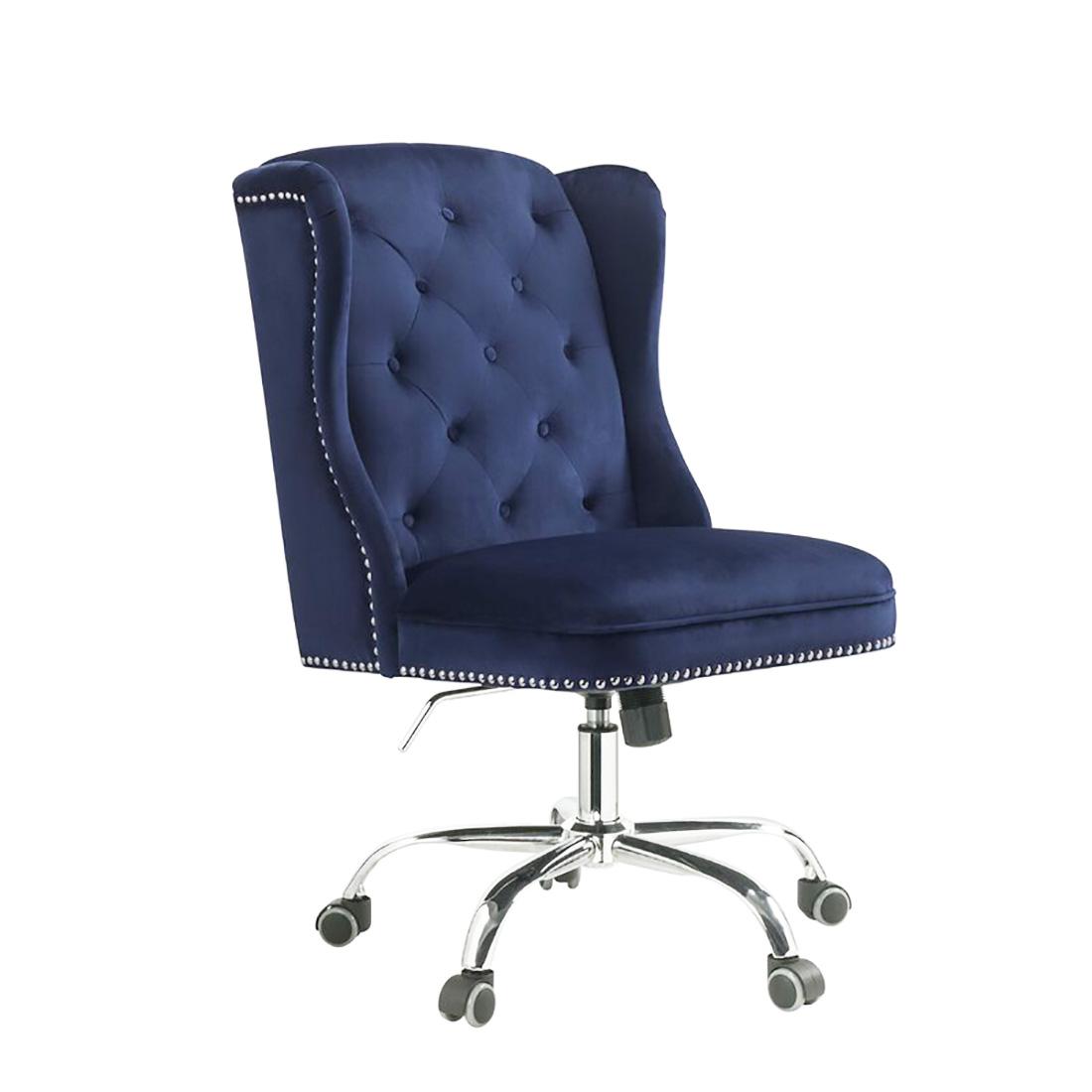 

    
Vintage Midnight Blue Velvet Office Chair Velvet by Acme Jamesia 92665
