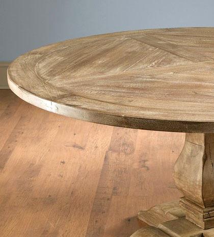 

    
Vintage Natural Wood Round Pedestal Dining Table by AA Importing Hamptons Collection

