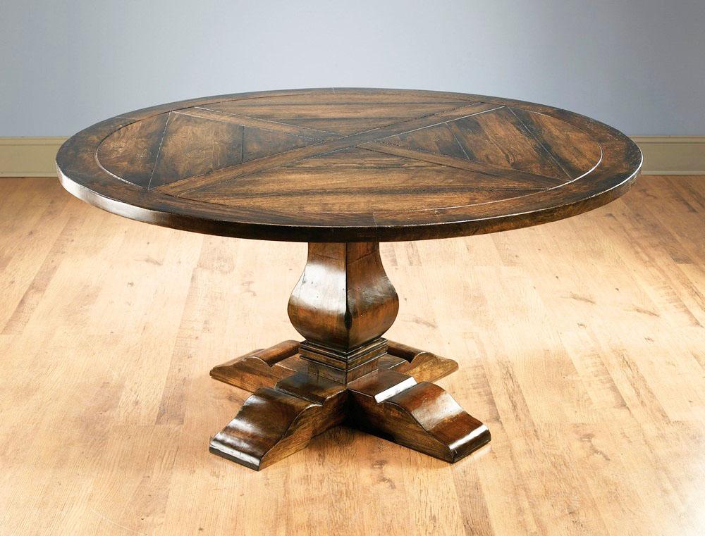 

    
Vintage Natural Wood Round Pedestal Pecan Finish Dining Table by AA Importing Hamptons Collection
