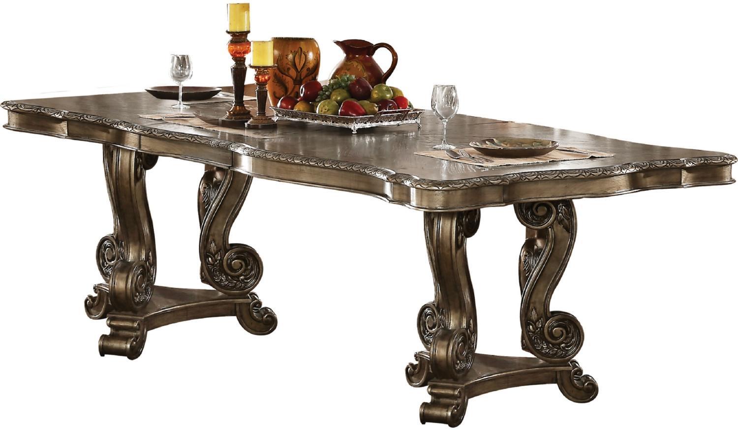 Classic, Traditional Dining Table Ragenardus  61290 61290 Ragenardus in Oak, Bronze Lacquer