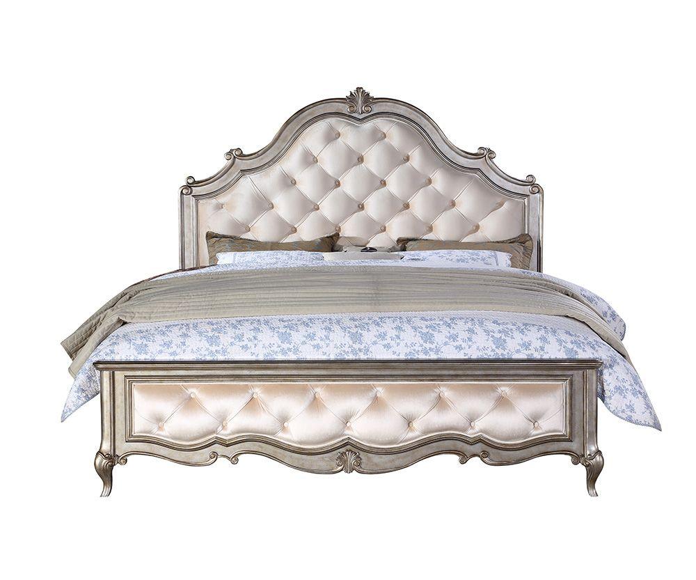 Vintage Queen Bed Esteban 22200Q in Champagne Fabric