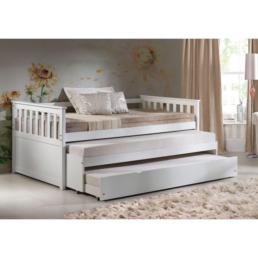 

    
Acme Furniture Cominia Daybed w/ trundle White 39080-2pcs
