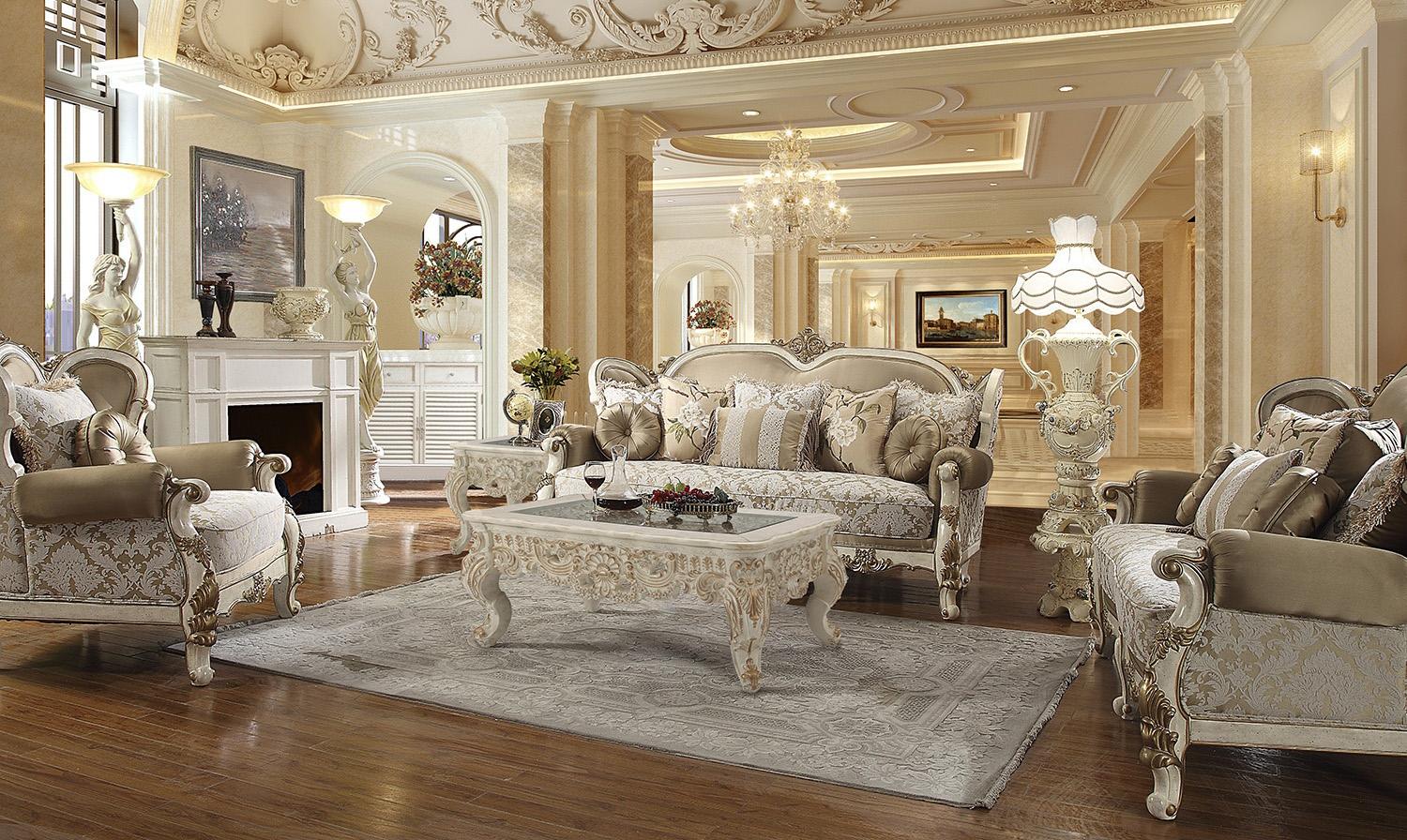 

    
Homey Design Furniture HD-2652 Loveseat White/Antique White HD-L2652

