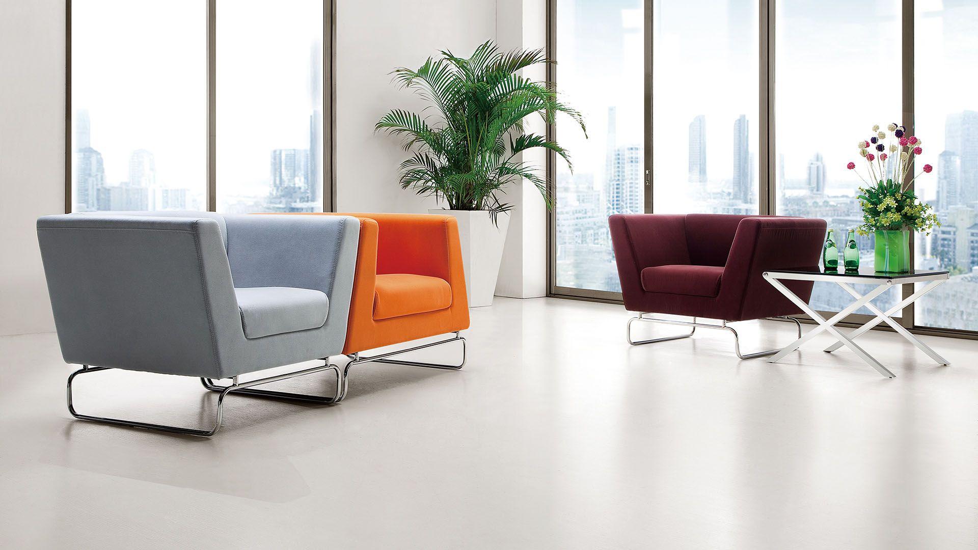 Contemporary, Modern Sofa Set 108 108 in Orange, Gray, Burgundy Fabric