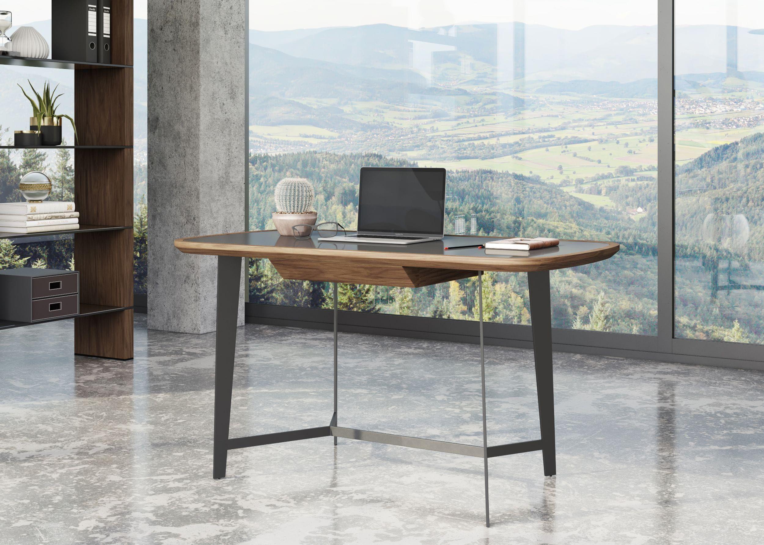 Modrest Dessart - Modern Elm Grey Office Desk