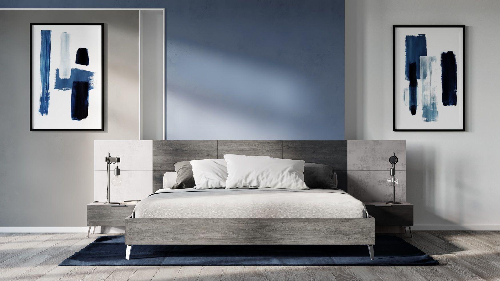 Contemporary, Modern Panel Bedroom Set Bronx VGACBRONX-BED-K-3pcs in Gray 