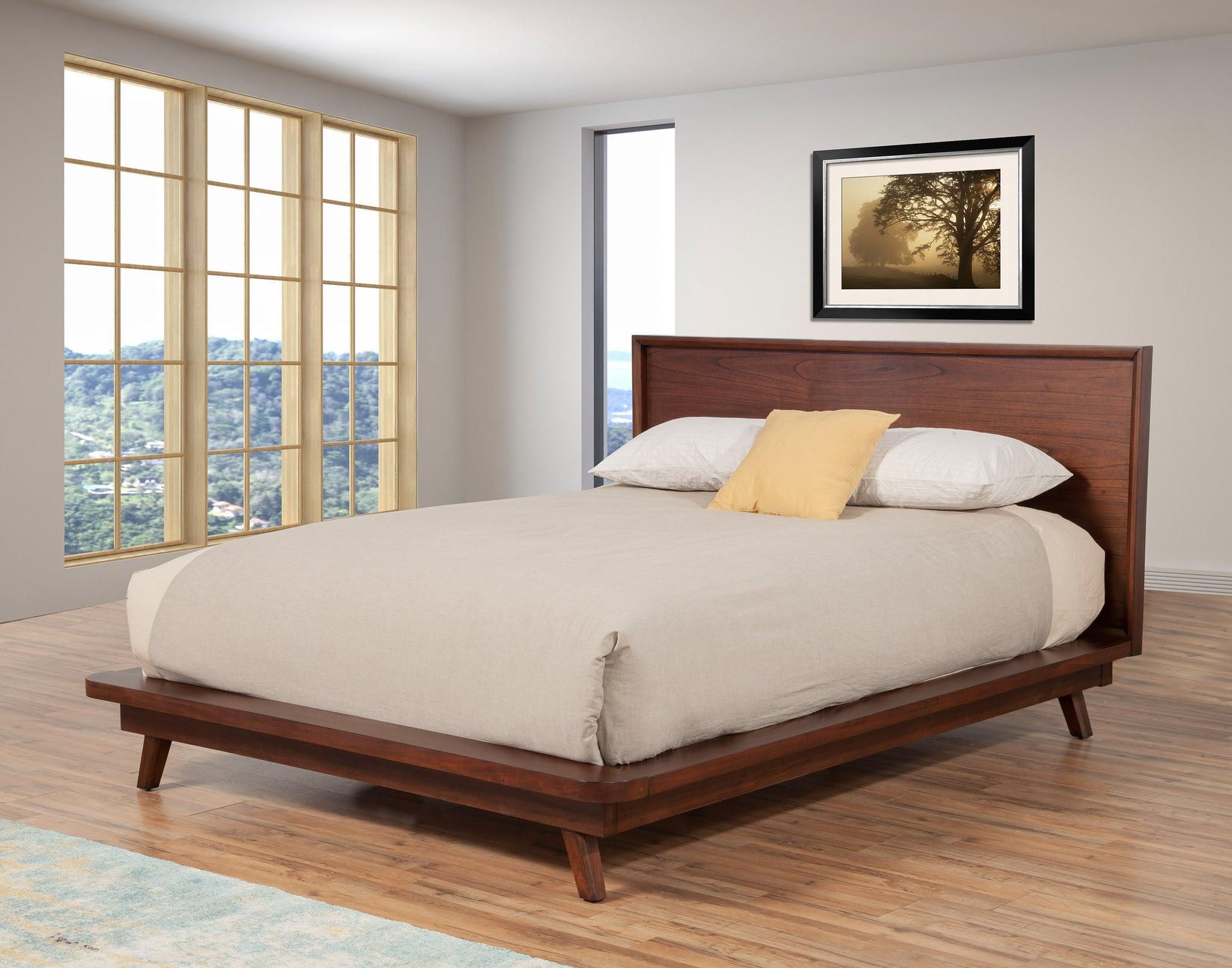 

    
Walnut Full Platform Bedroom Set 3 GRAMERCY ALPINE Mid-century Modern
