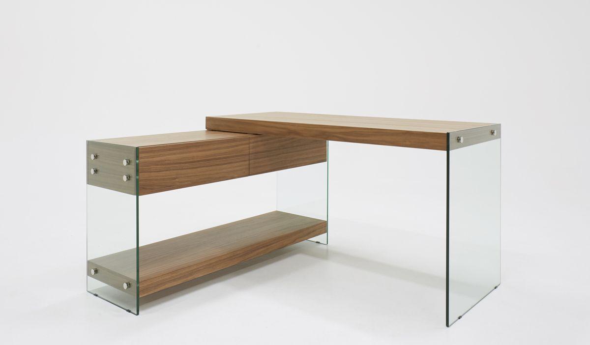 

    
Modern Walnut & Glass Desk by VIG Modrest Laxson
