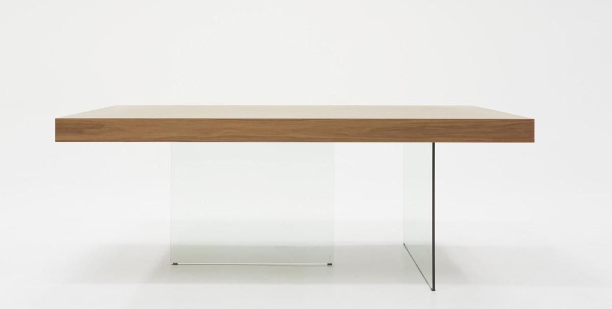 

    
Modern Walnut & Glass Dining Table by VIG Modrest Encino
