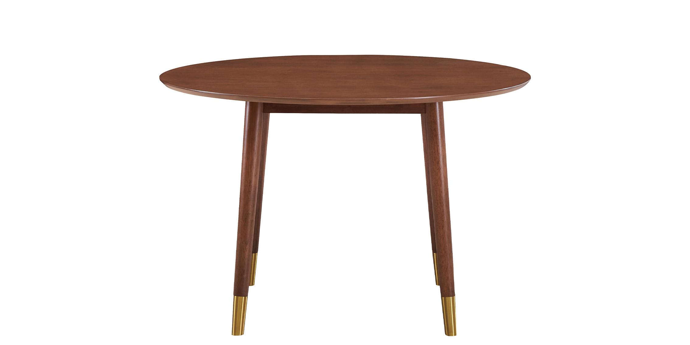 

    
Walnut & Gold Oval Dining Table SHERWOOD 992-T Meridian Mid-Century Modern
