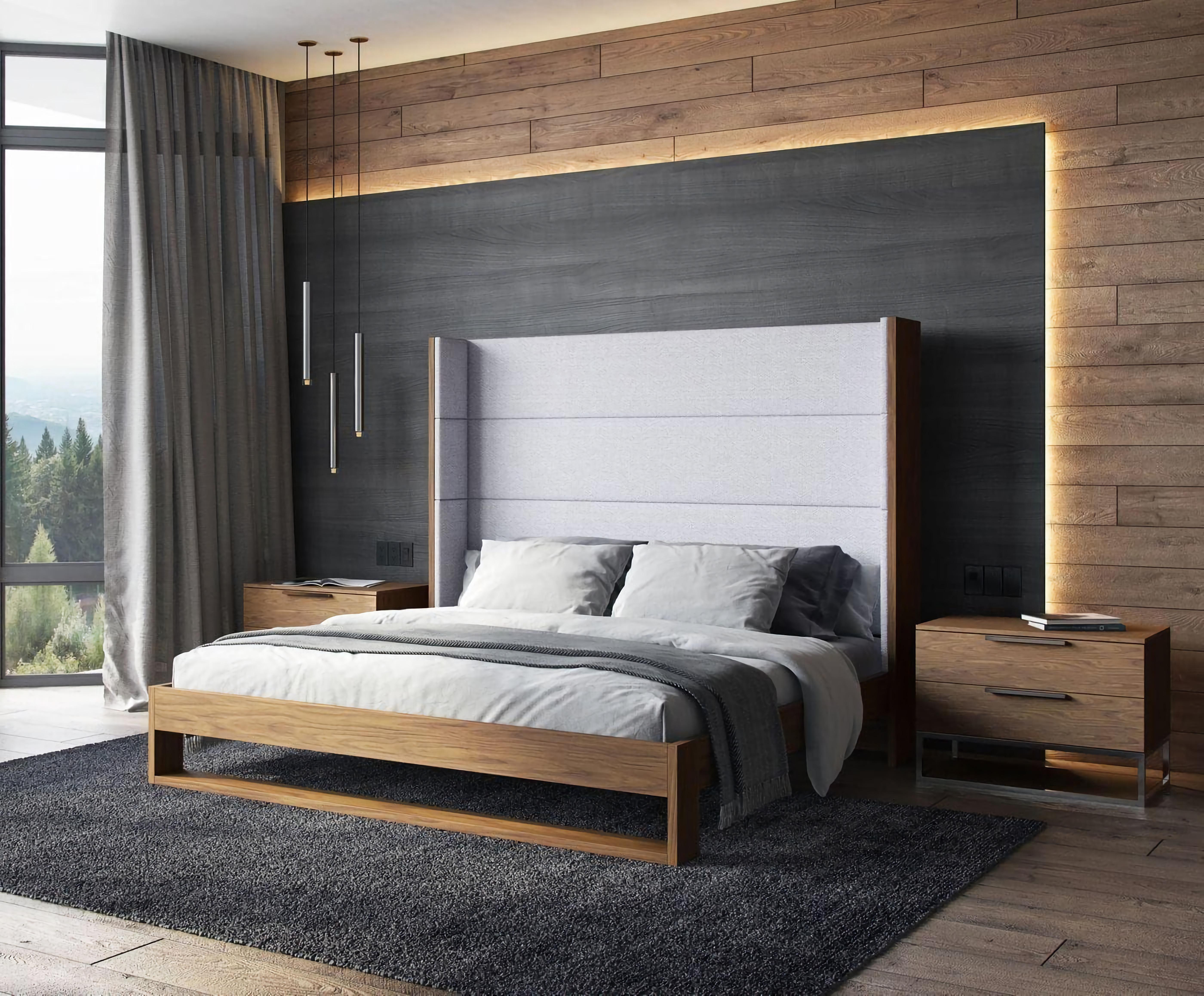 

    
VIG Furniture Heloise VGBBMA1502-BED Panel Bed Walnut VGBBMA1502-BED
