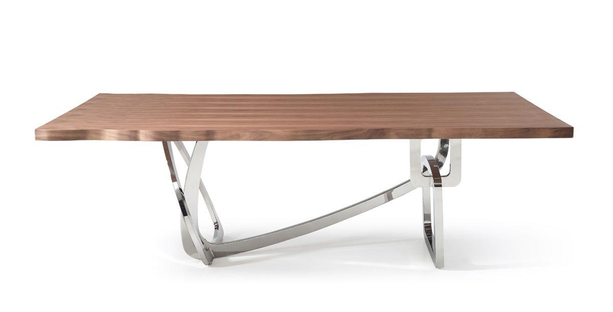 

    
Walnut & Stainless Steel Dining Table Modrest Addy VIG Contemporary Modern
