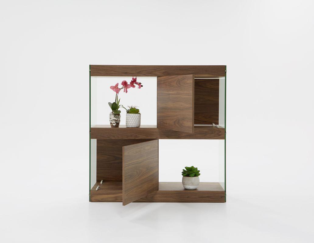

    
Walnut & Tempered Glass Square Cabinet Modrest Aura VIG Modern Contemporary
