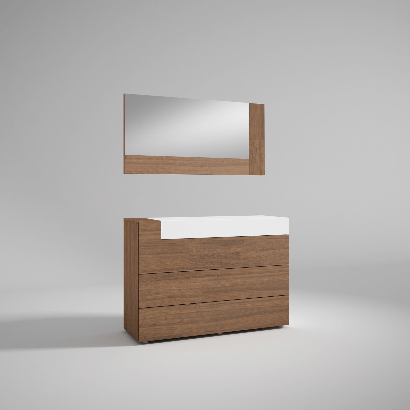 

    
Walnut & White Single Dresser MAR ESF Modern Contemporary MADE IN SPAIN
