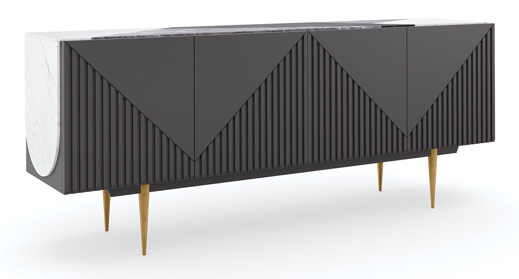 

    
Warm Slate & Champagne Gold Finish Buffet OVER THE EDGE by Caracole
