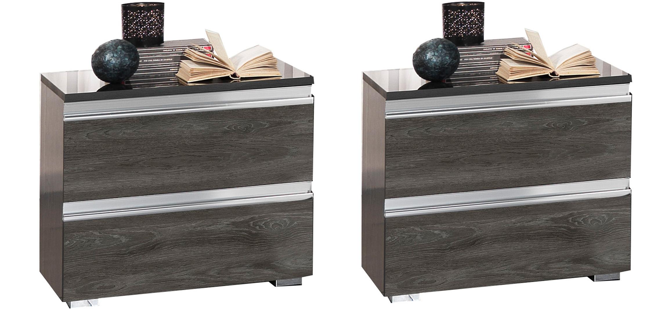 

    
Wash Oak High Gloss Lacquer Nightstand Set 2 OXFORD ESF Modern MADE IN ITALY
