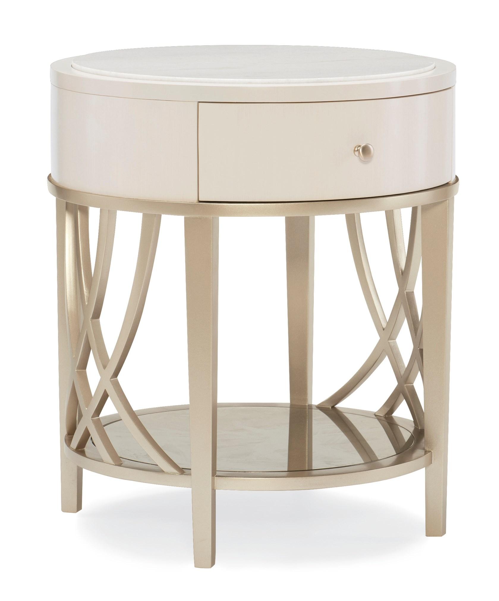 Contemporary End Table ADELA END TABLE C011-016-411 in Off-White, Light Grey, Taupe 