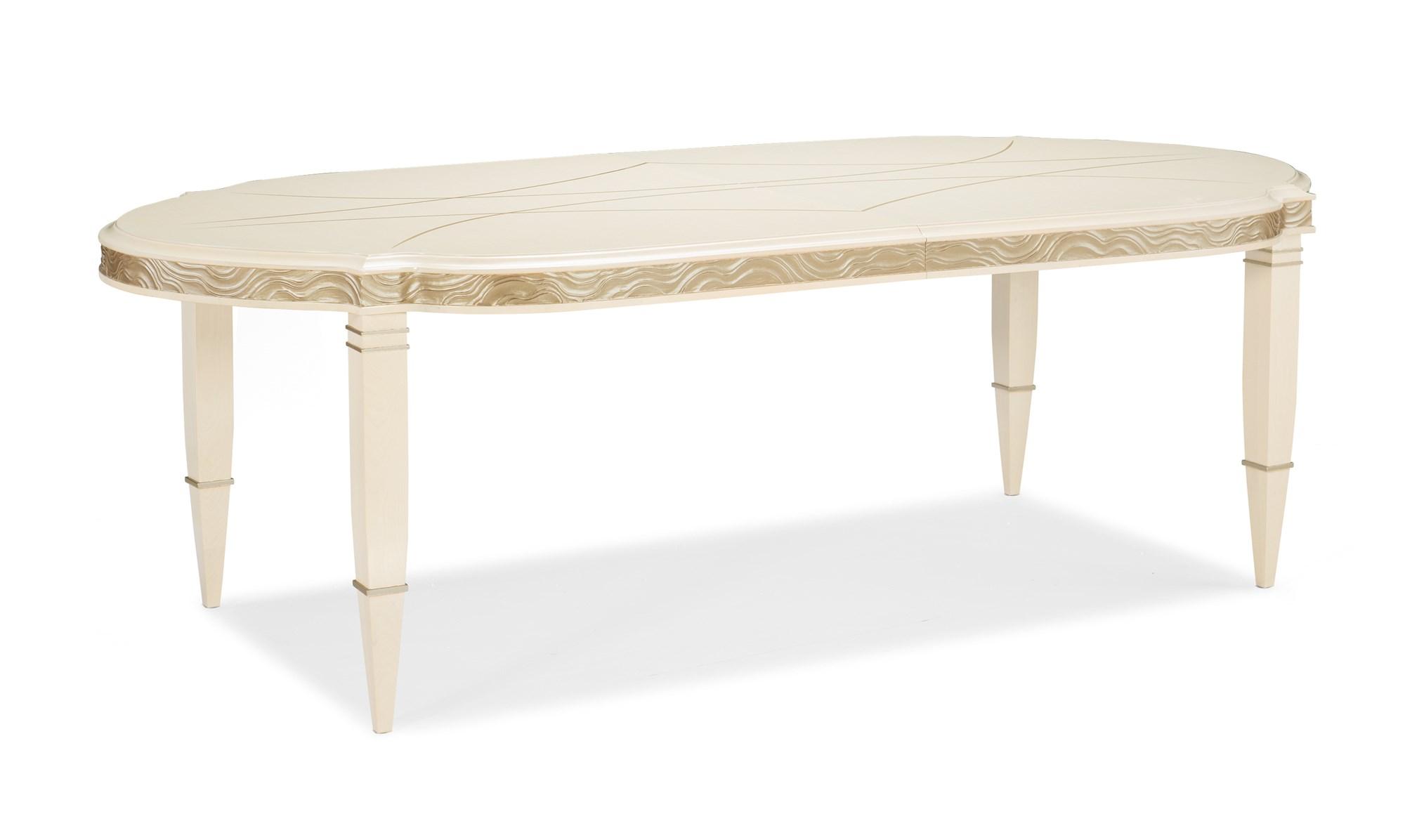 

    
Washed Alabaster Maple Finish Extandable ADELA DINING TABLE by Caracole
