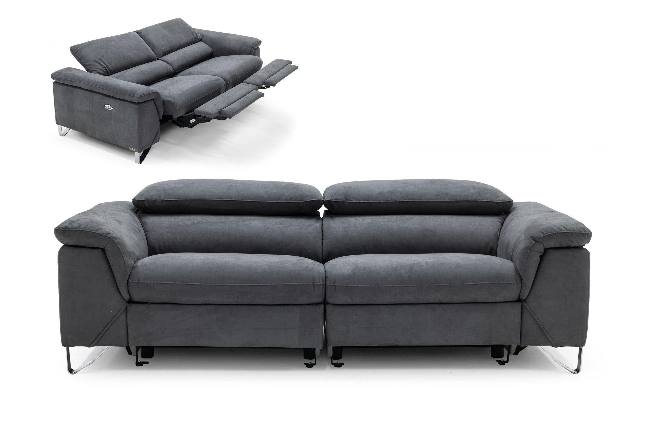 

    
Water Resistant Dark Grey Fabric Sofa Electric Recliner Divani Casa Maine Modern
