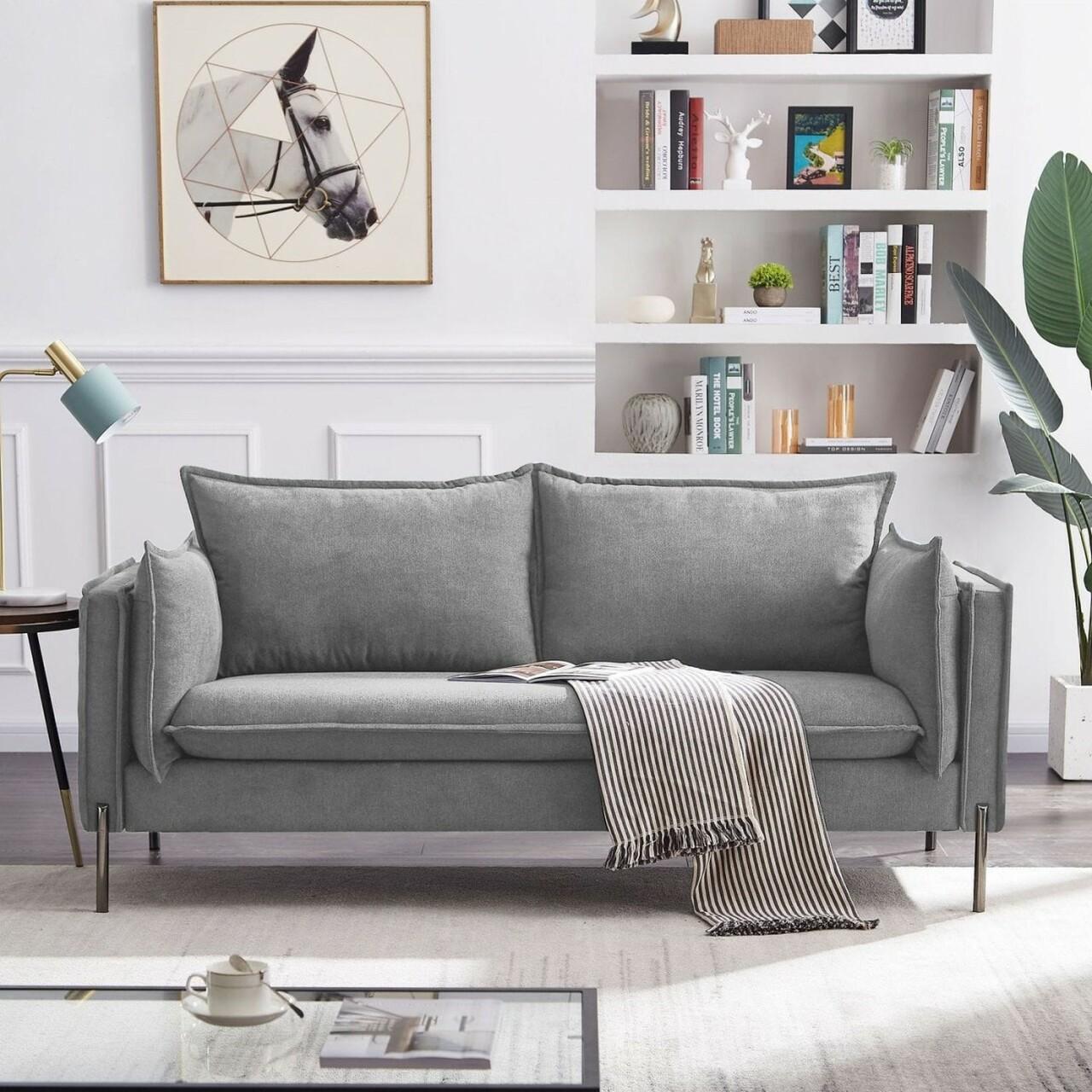 

    
Water Resistant Grey Fabric Sofa Divani Casa Randolf Modern Contemporary
