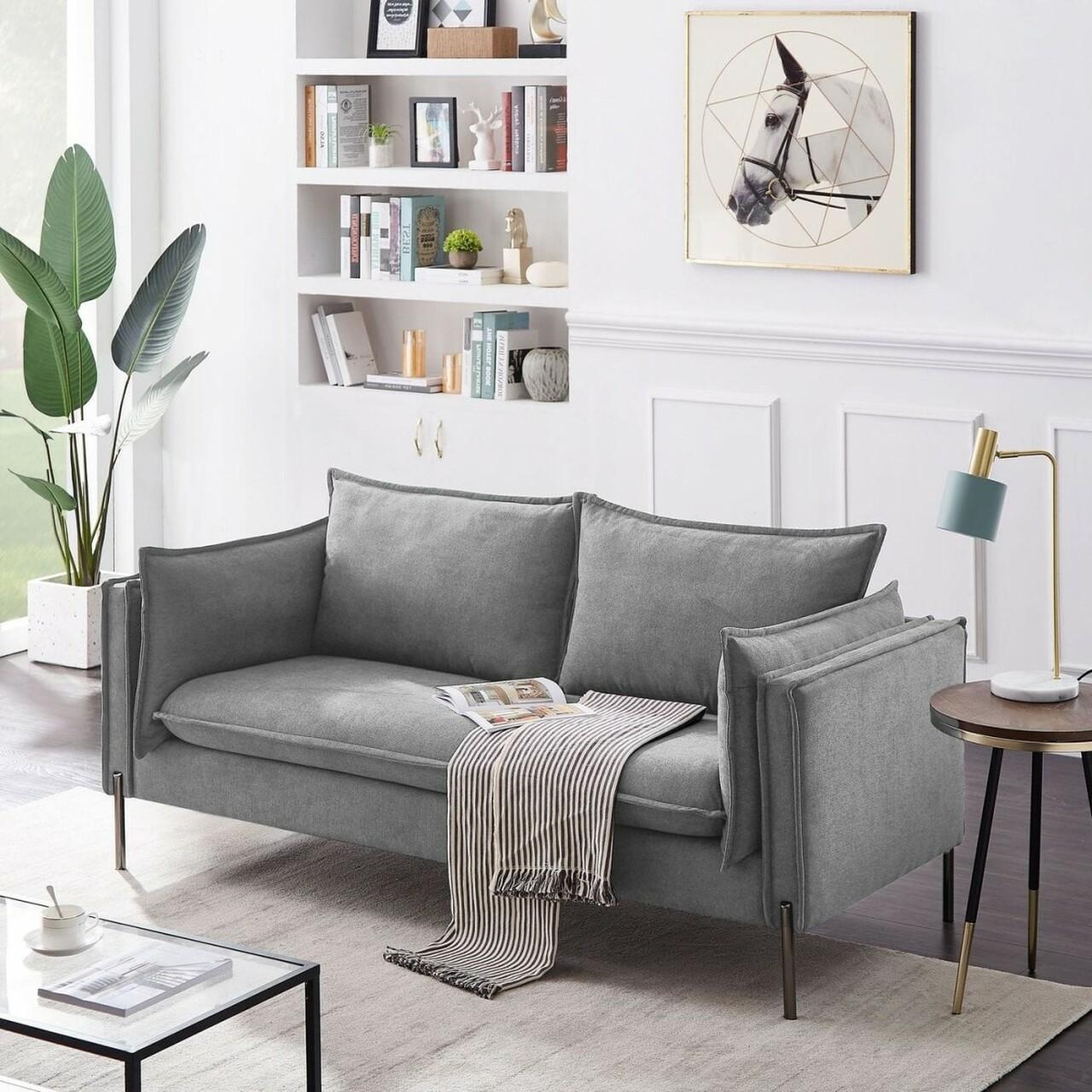 

    
Water Resistant Grey Fabric Sofa Divani Casa Randolf Modern Contemporary
