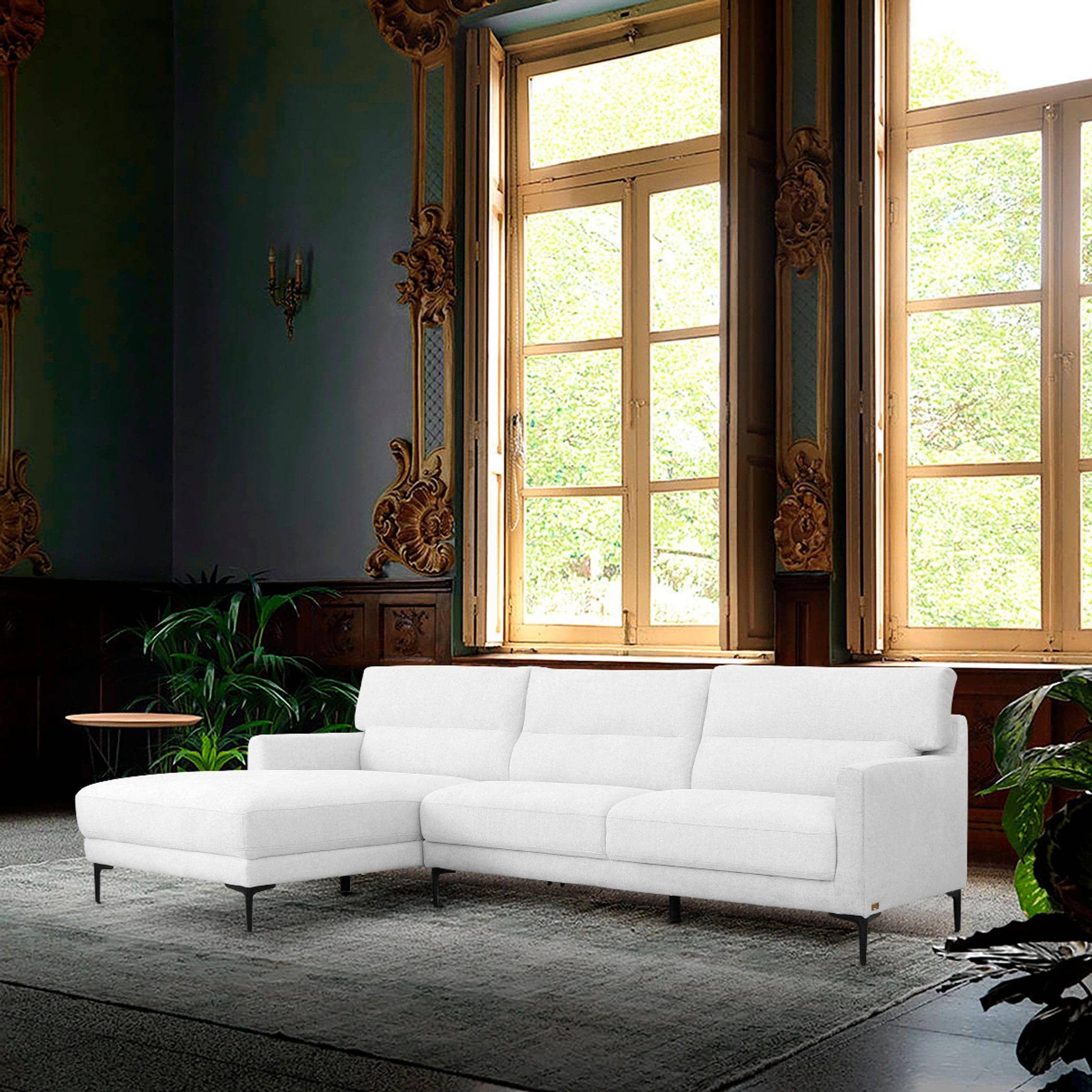 

    
Waterproof White Fabric Sectional Sofa Left VIG Divani Casa Paraiso Modern
