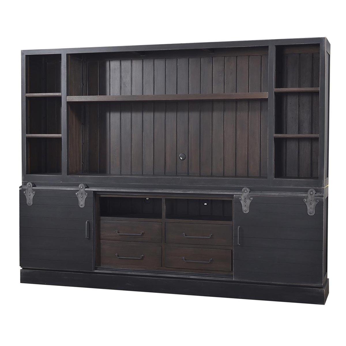 

    
WEATHERED BLACK Sonoma Open Top Cabinet / 80" Tv Wood Bramble 26839 Sp Order
