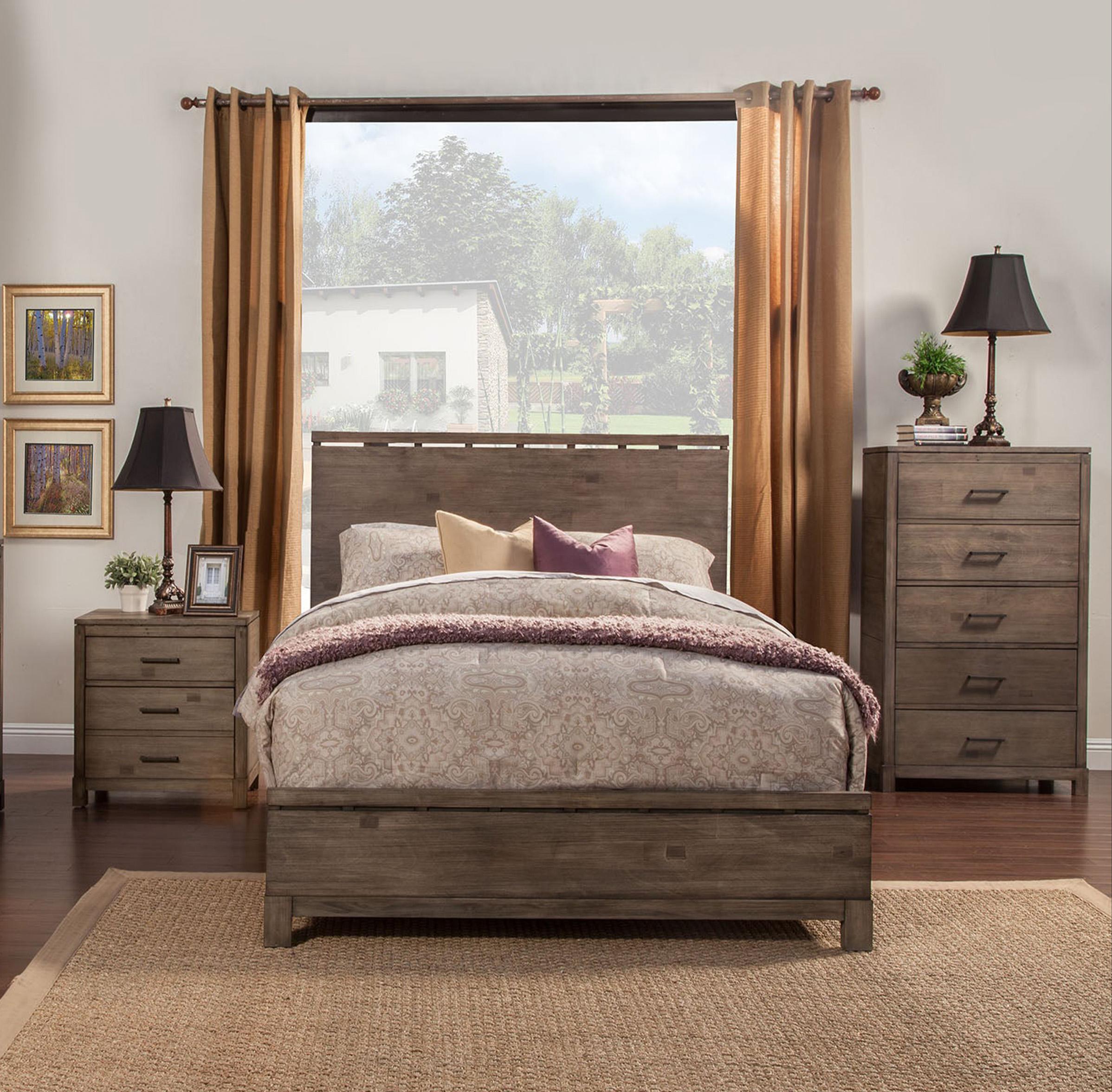 

    
Weathered Gray Cal King Panel Bedroom Set 3 SYDNEY ALPINE Traditional Modern
