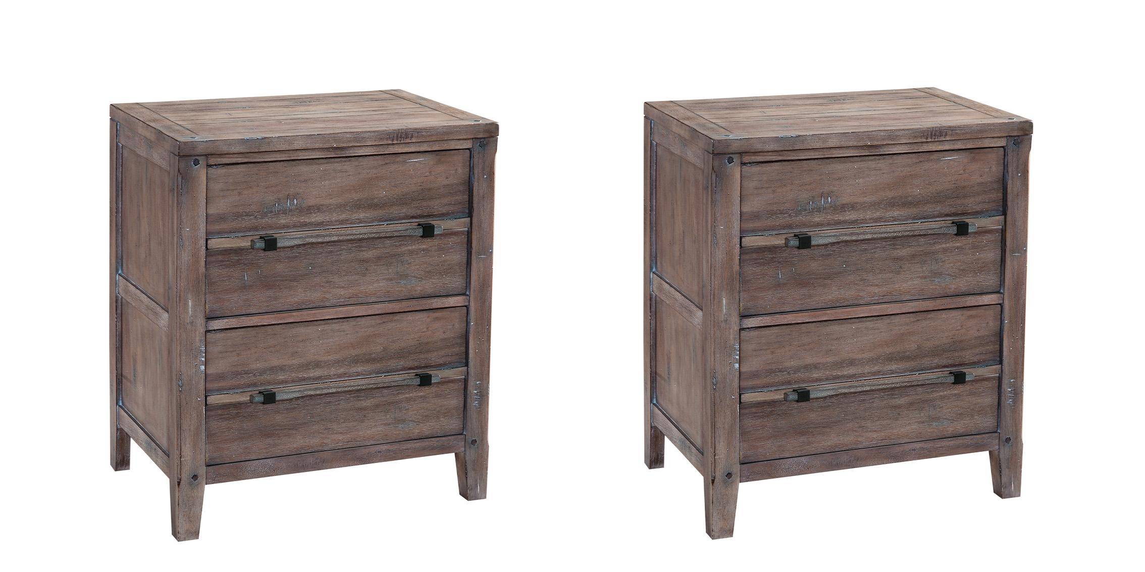 

    
Grey Nightstand Set 2Pcs AURORA 2800-420 American Woodcrafters Cottage
