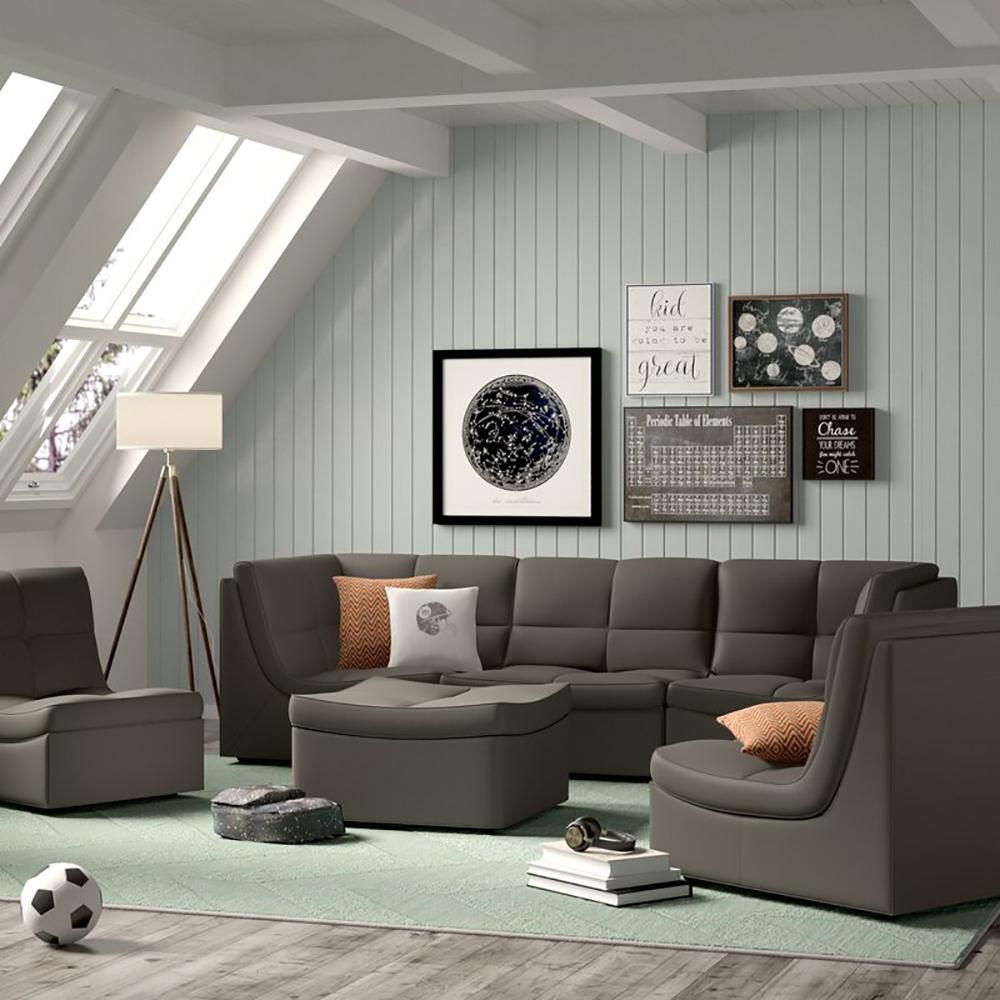 

                    
Brayden Studio Weisman GREY Sectional Sofa Gray Bonded Leather Purchase 
