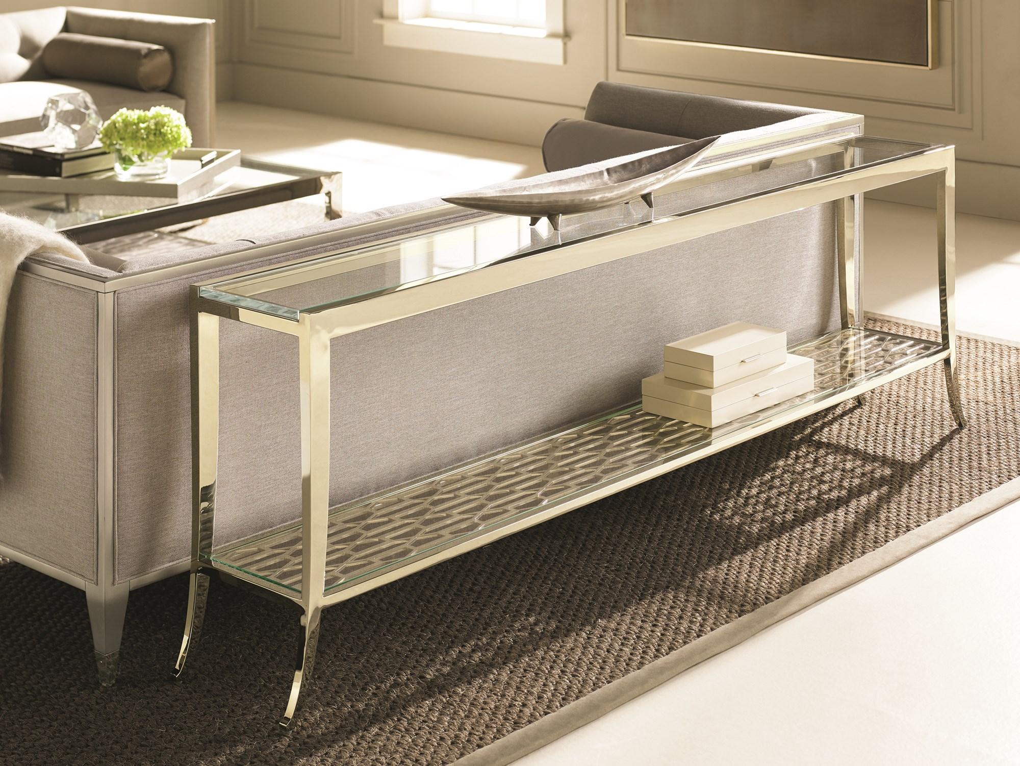 Contemporary Console Table IN A HOLDING PATTERN CLA-016-441 in Silver 