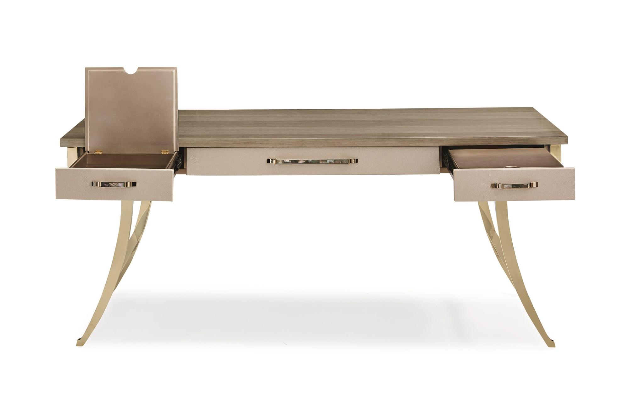 

        
Caracole WORK FORCE Console Table Taupe/Champagne  662896009316
