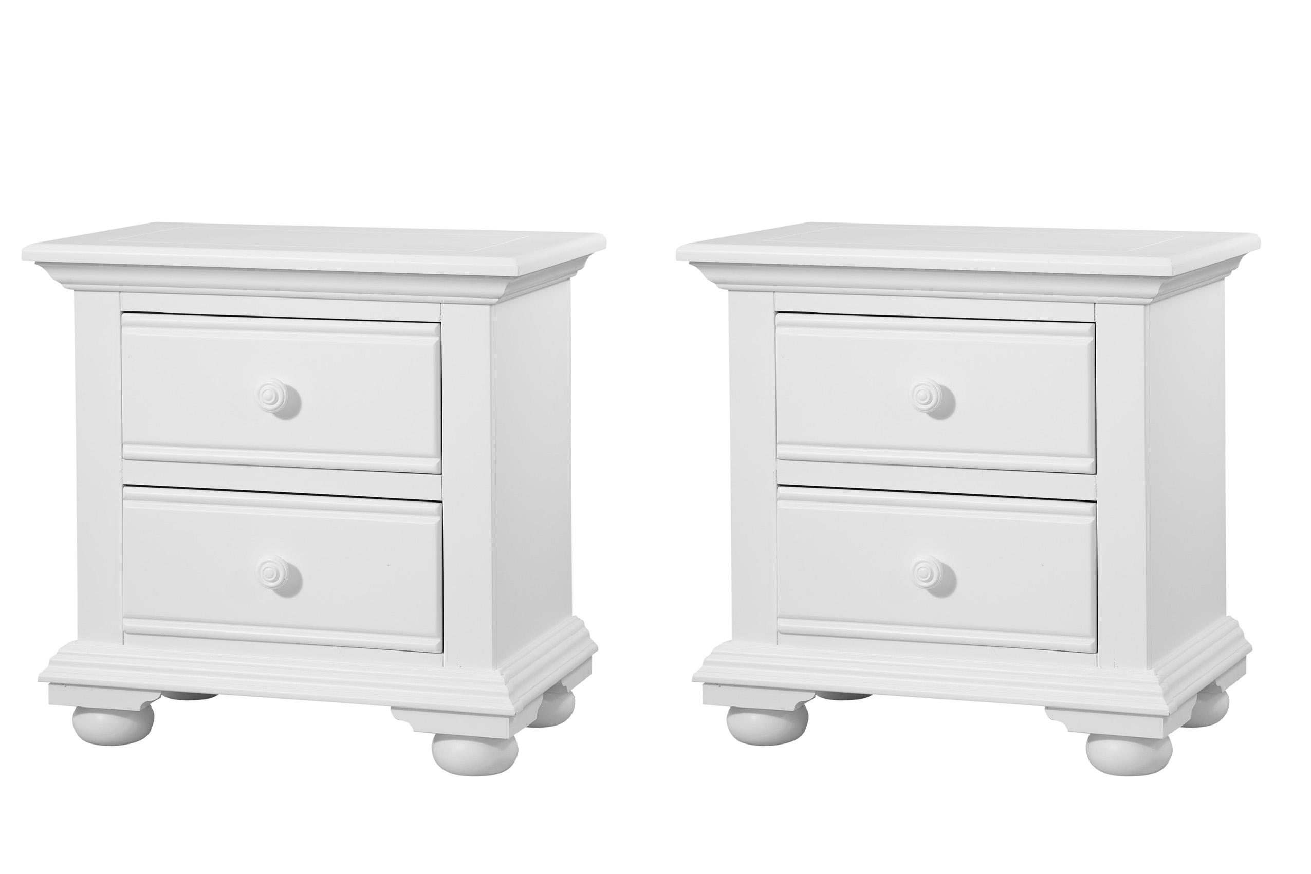 

    
White 2-Drawer Nightstand Set 2 COTTAGE 6510-420 American Woodcrafters Classic
