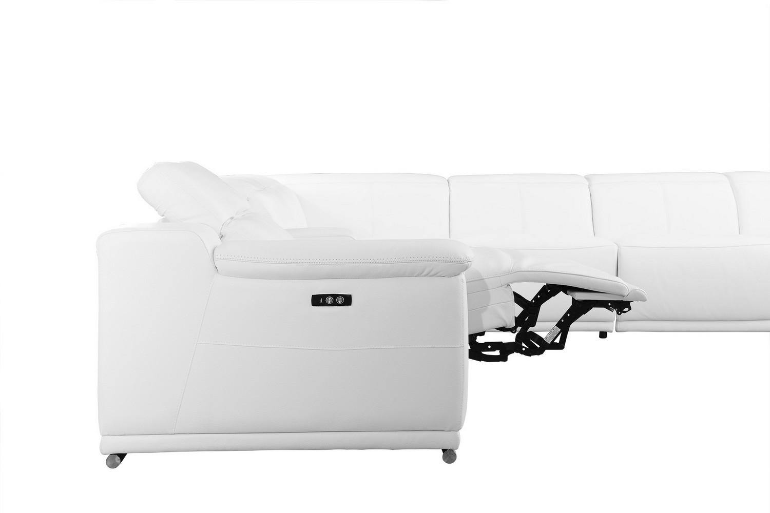 

    
WHITE 3-Power Reclining 8PC Sectional /w 2-Consoles 9762 Global United
