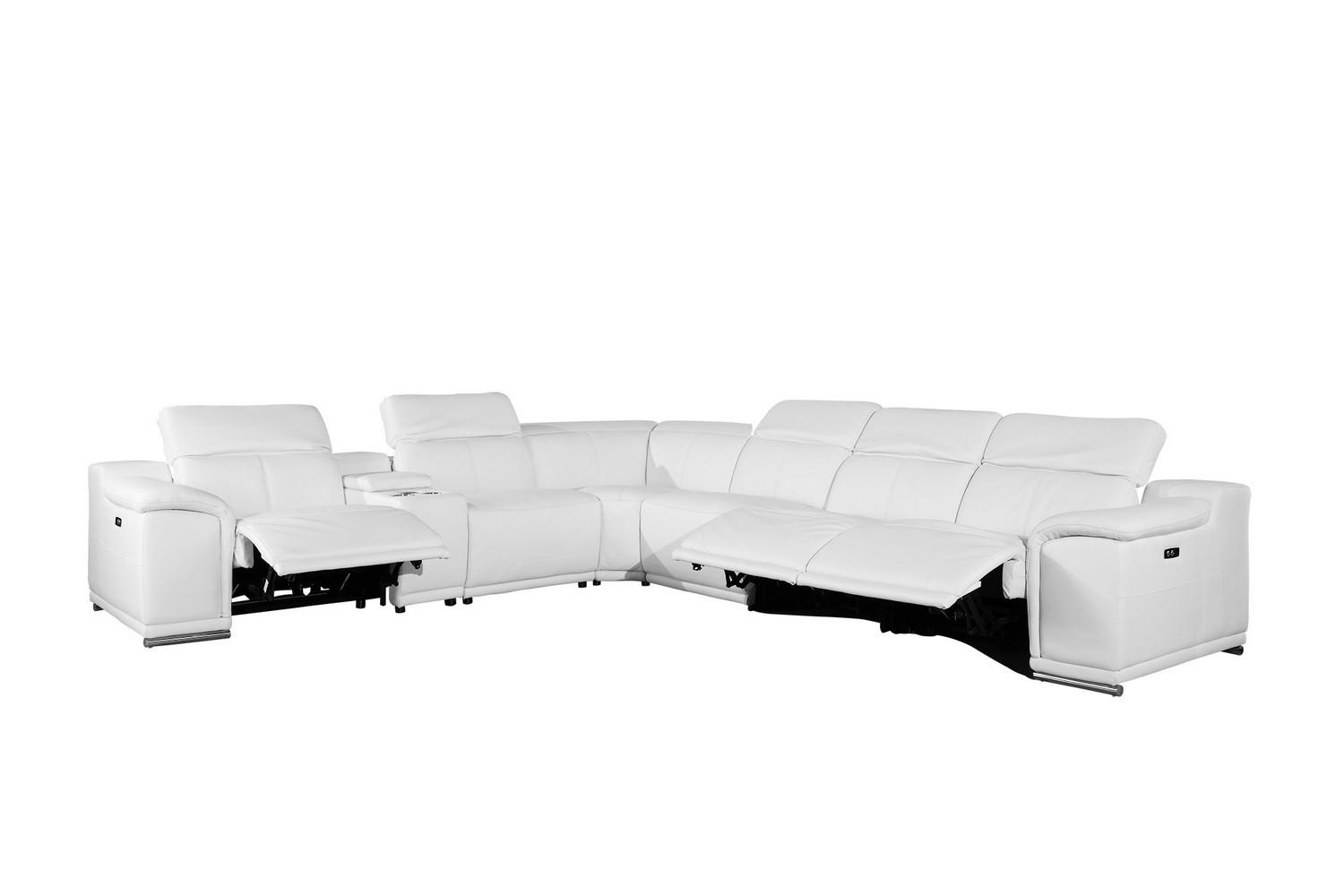 

    
WHITE 4-Power Reclining 7PC Sectional w/ 1-Console 9762 Global United
