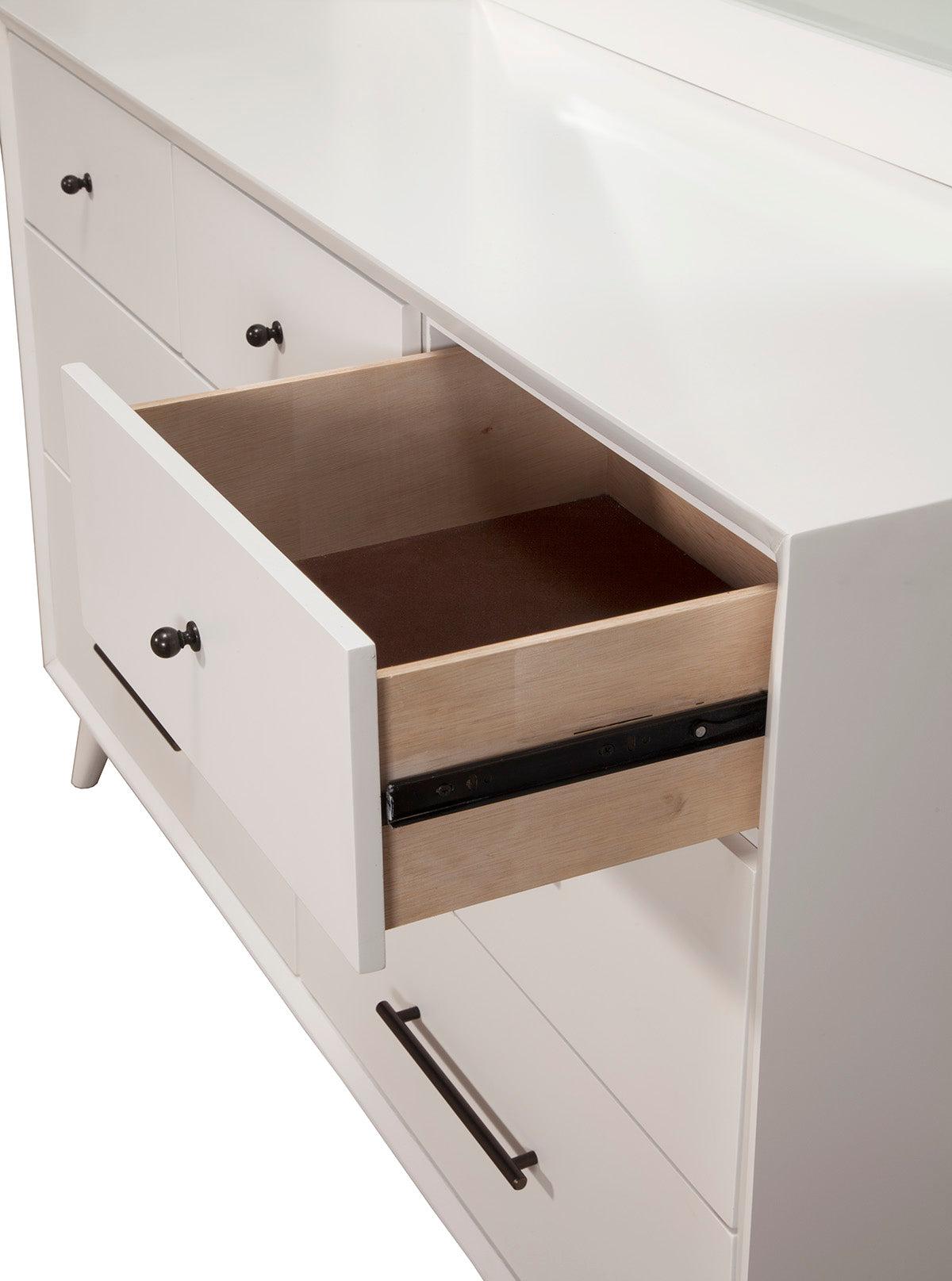 

    
White 7 Drawer Dresser Flynn Retro ALPINE Mid Century Modern
