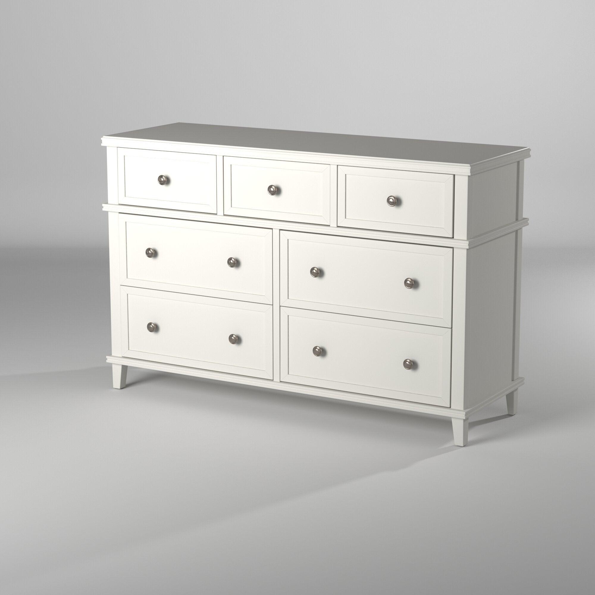 

    
White 7 Drawer Dresser POTTER ALPINE Modern Contemporary
