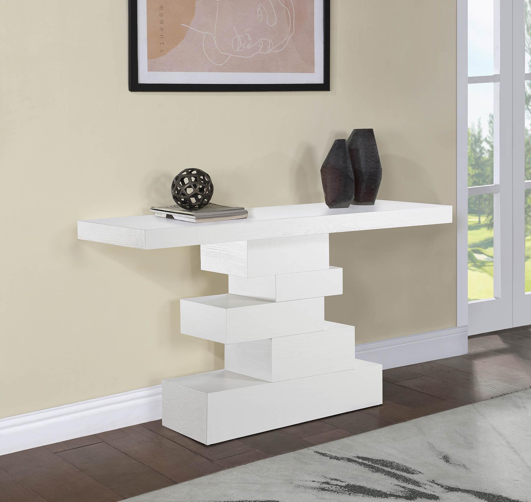 

    
White Art Deco Console Table WESTMOUNT 499White-S Meridian Contemporary
