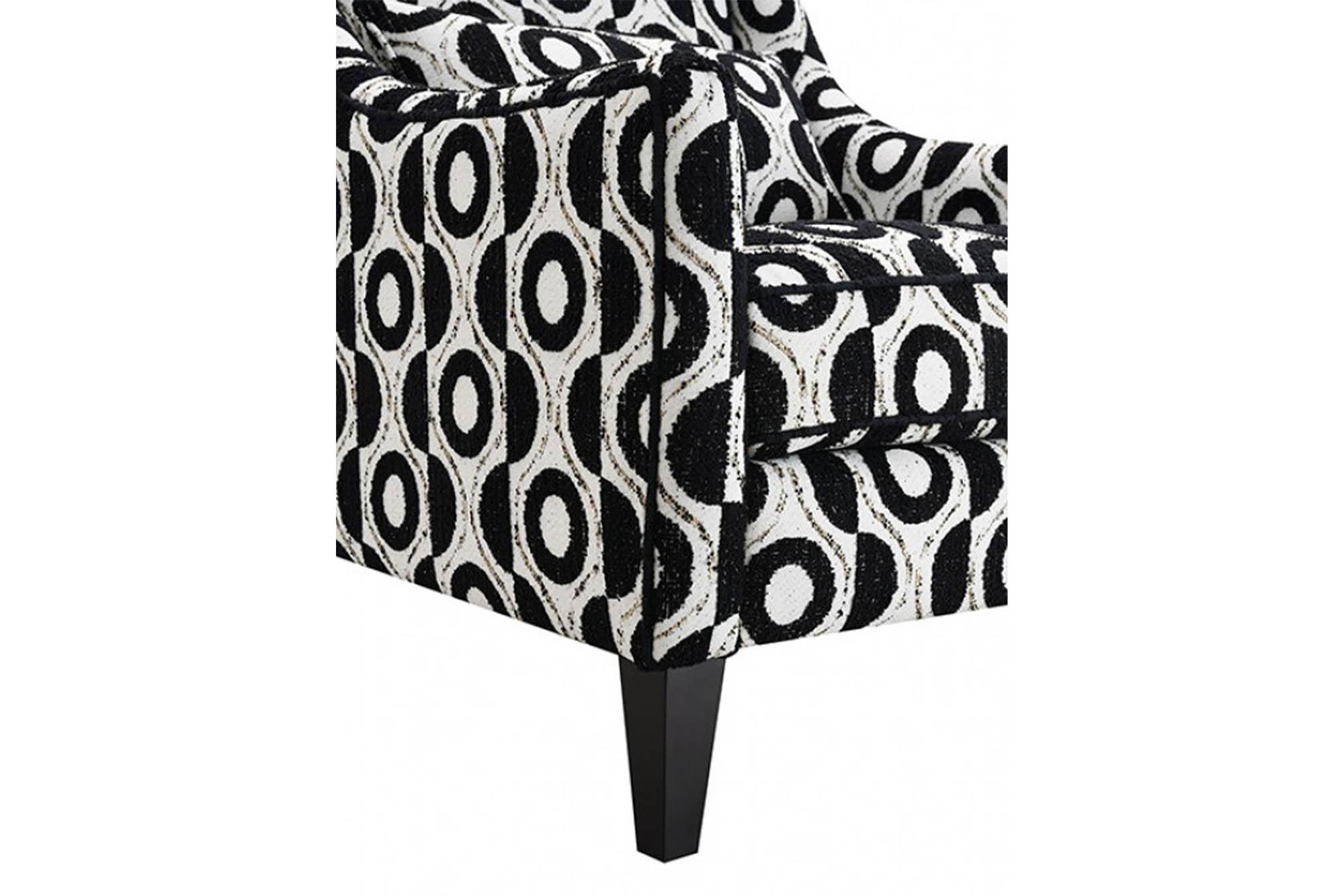 

    
White /Black Chenille Chair VIVIANI FM61007BK-CH-PT FoA Transitional
