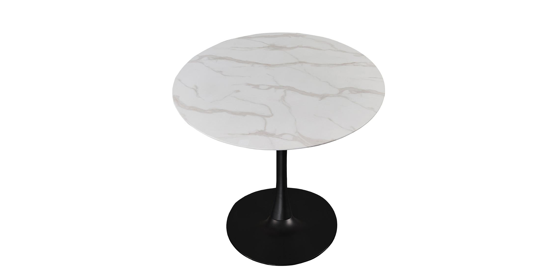 

    
White & Black Round Faux Marble Dining Table TULIP 36" 973-T Meridian Modern
